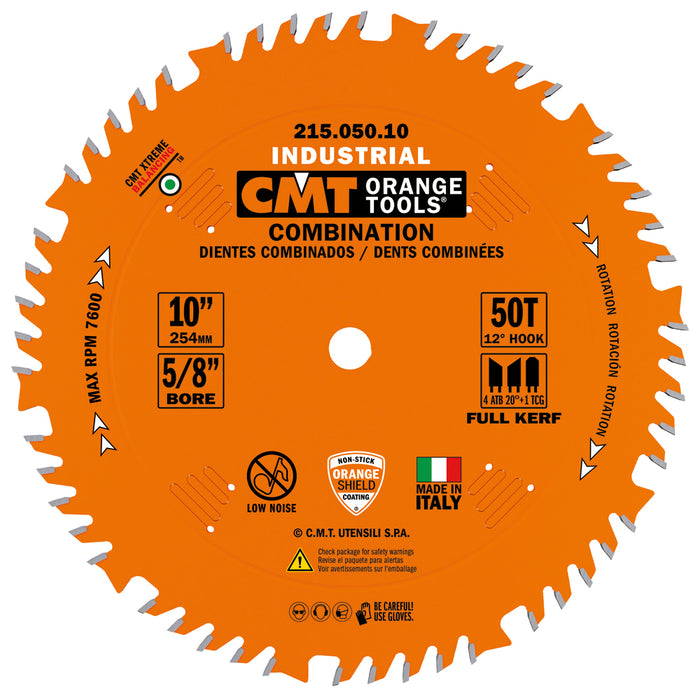 CMT 215.050.10 - 10" x 50T Combination Circular Saw Blade, 5/8" Bore