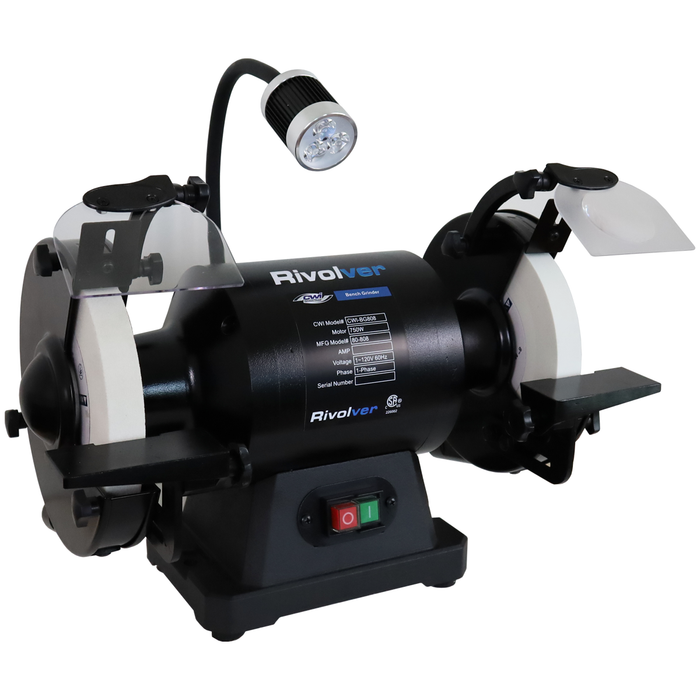 Rivolver 1HP 8" HD Slow Speed Bench Grinder