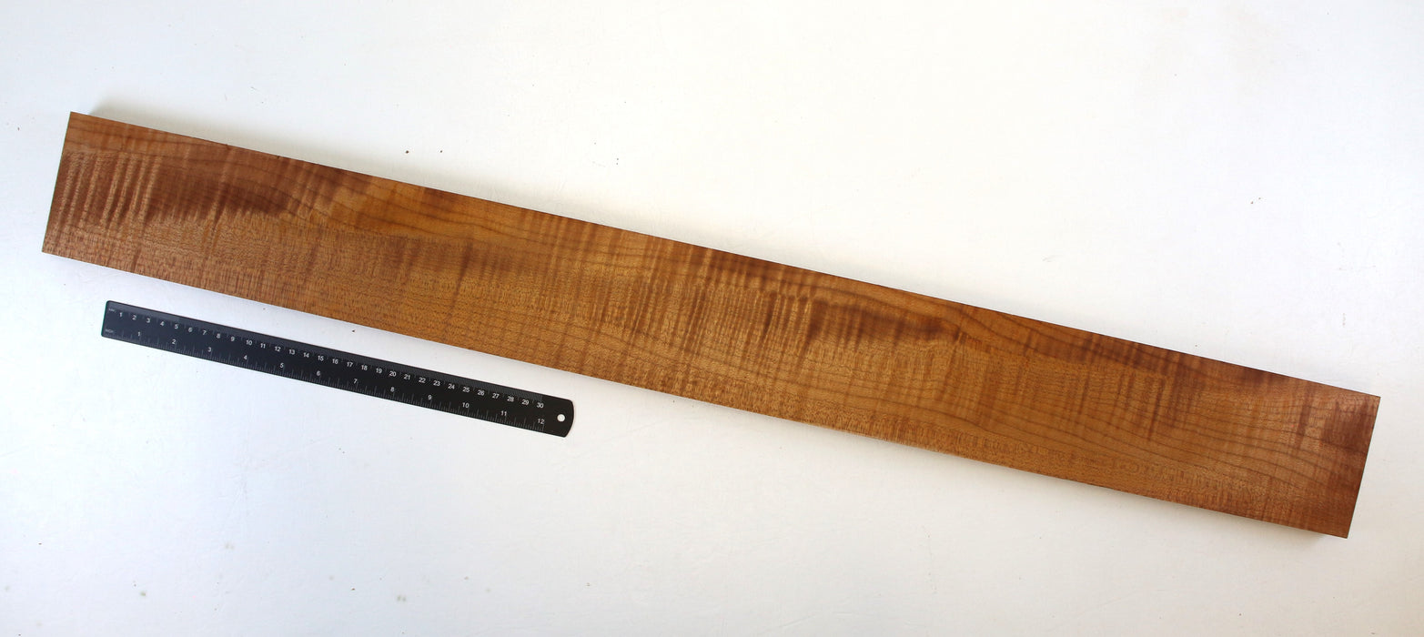 Maple Flame Roasted Neck Blank, 2A+ Highly Figured, 35" x 3.7" x .8" Thick - Stock #42658