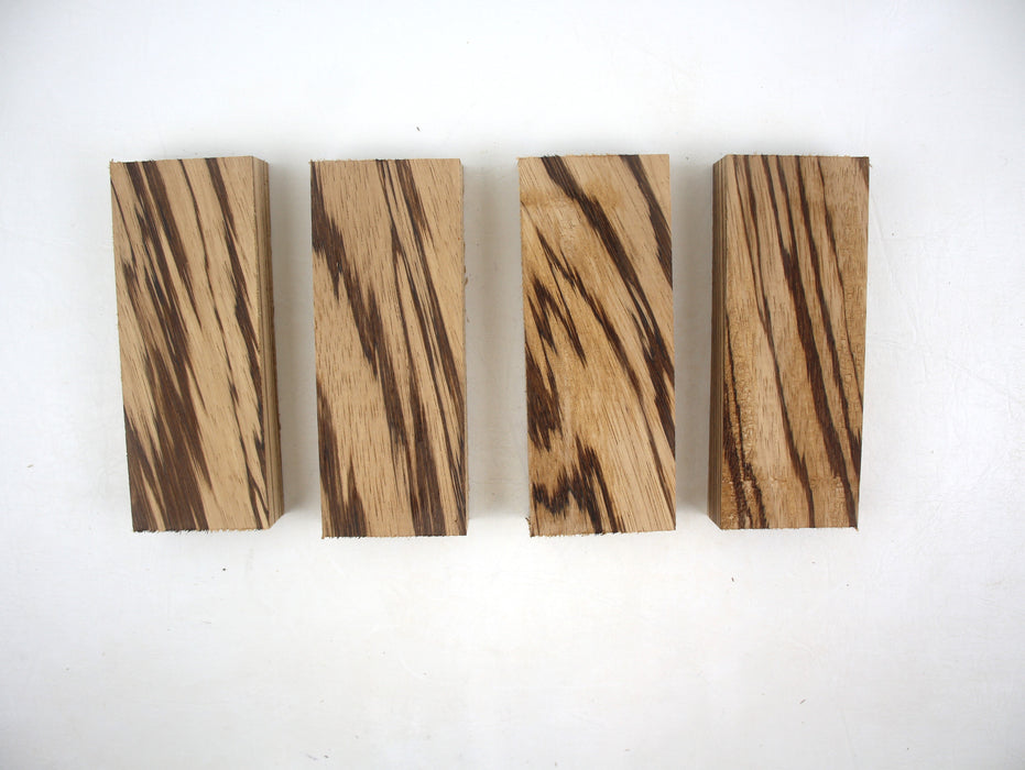 Zebrawood Knife Scales, 2 Sets, 0.92" x 2" x 5.2" Each - Stock #41330