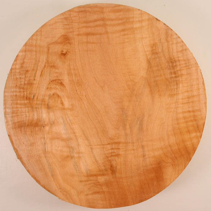 Maple Round, 2A Figured, 11.8" x 2.2" Thick - Stock #41565