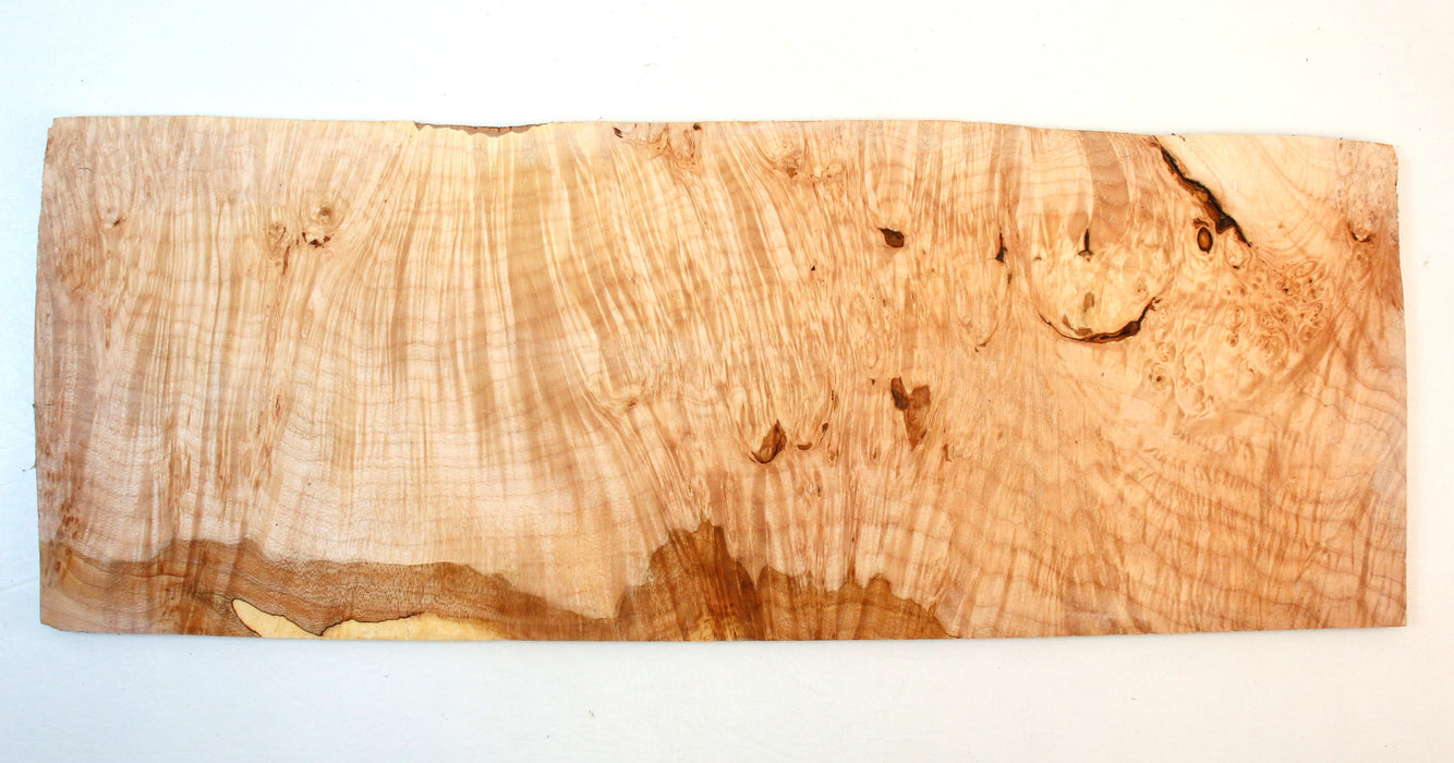 Maple Burl Pickguard/Project Slice 22.6" x 8.3" x 0.26"- Stock# 41933