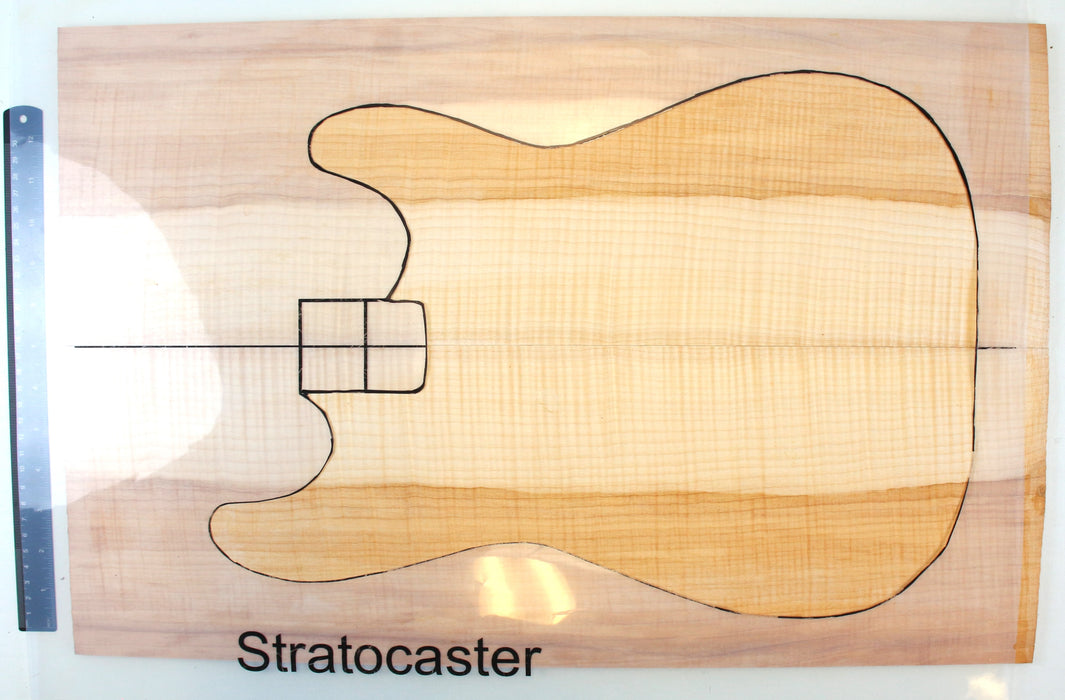 Maple Flame Guitar Set, 5A Exceptionally Figured, 5.9mm (0.23") Thick - Stock #42071