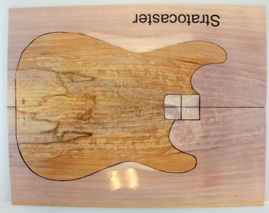 Maple Spalt Guitar Set, 3A+ Highly Figured, 0.22"(5.6mm) Thick - Stock #42340