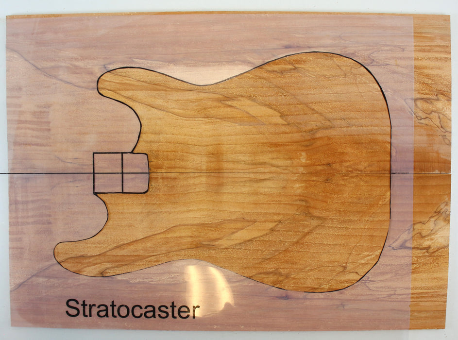 Maple Spalt Guitar Set, 3A Figured, 0.29"(7.3mm) Thick - Stock #42335