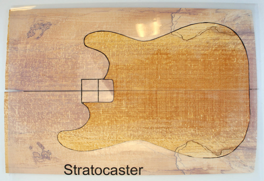 Maple Spalt Guitar Set, 3A Figured, 0.24"(6mm) Thick - Stock #42345