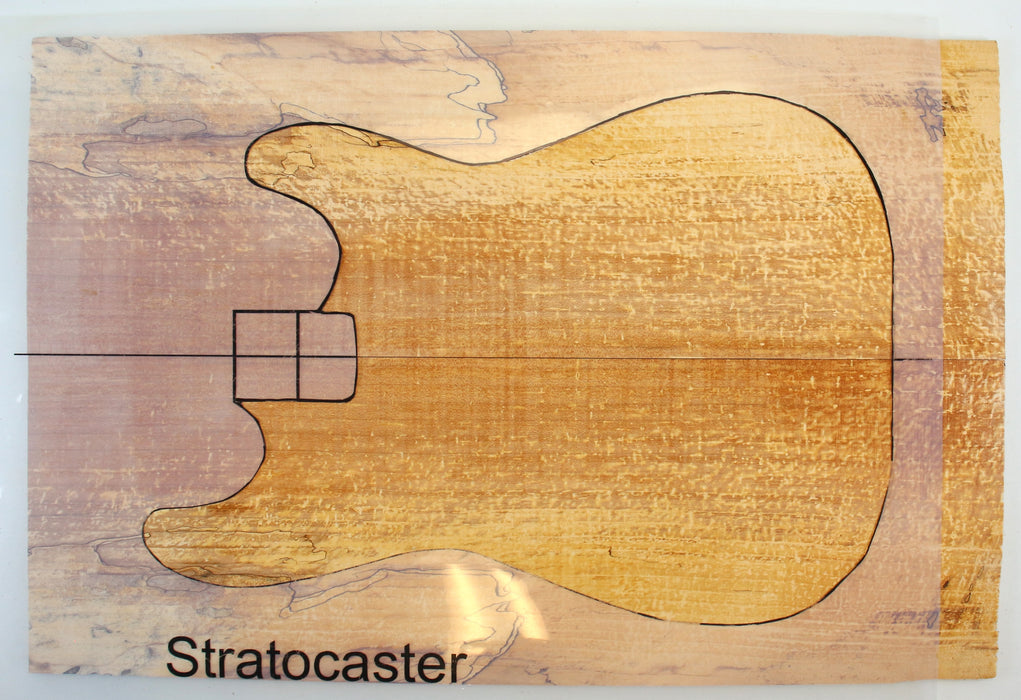 Maple Spalt Guitar Set, 3A Figured, 0.26"(6.6mm) Thick - Stock #42346