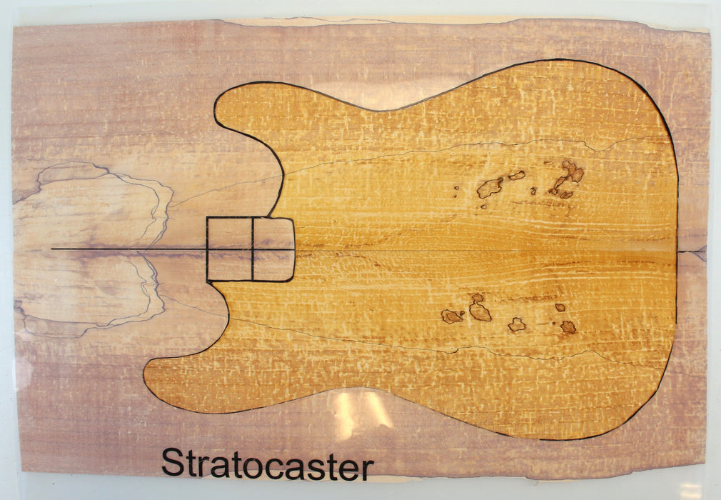 Maple Spalt Guitar Set, 3A Highly Figured, 0.24"(6mm) Thick - Stock #42347