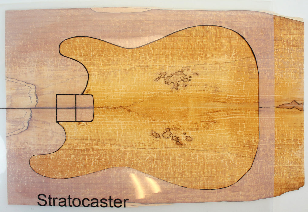 Maple Spalt Guitar Set, 3A Highly Figured, 0.21"(5.4mm) Thick - Stock #42348