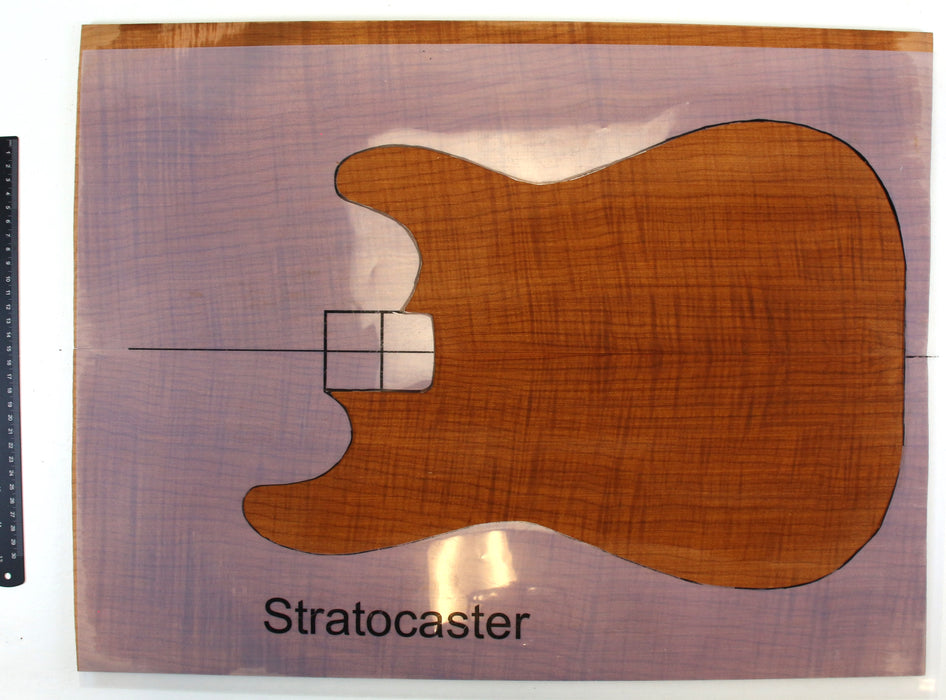 Maple Flame Roasted Guitar Set, 3A+ Figured, 6.2mm (0.24") Thick - Stock #42477