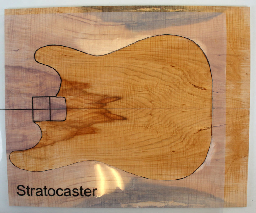 Chestnut Guitar Set, Very Highly Figured, 6.7mm (0.26") Thick - Stock #42622