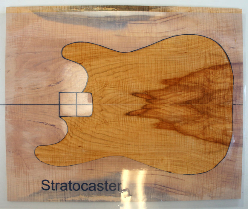 Chestnut Guitar Set, Very Highly Figured, 6.7mm (0.26") Thick - Stock #42622