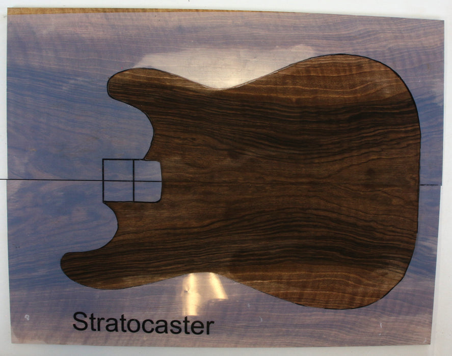 Black Walnut Guitar Set, Figured, 7.0mm (0.28") Thick - Stock# 42620