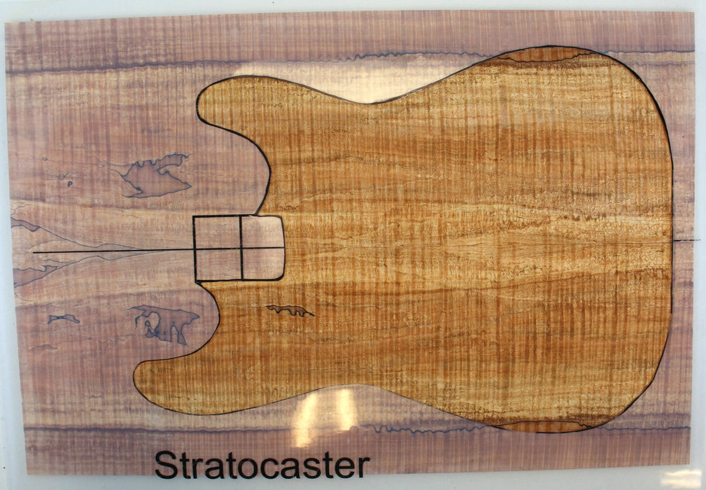 Maple Spalt Guitar Set, 4A+ Exceptionally Figured, 0.26" (6.6mm) Thick - Stock #42610