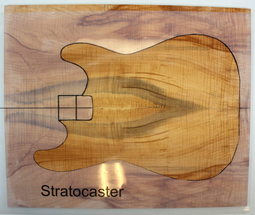 Chestnut Guitar Set, Very Highly Figured, 6.4mm (0.25") Thick - Stock #42623