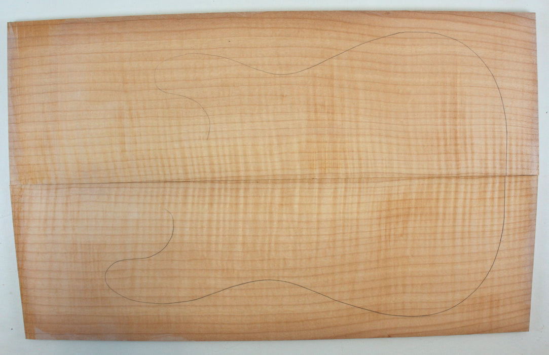 Maple Flame Guitar Set, 3A Highly Figured, 8.3mm (0.3") Thick - Stock #42639