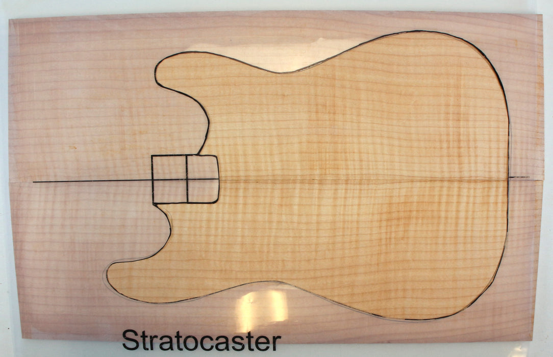 Maple Flame Guitar Set, 3A Highly Figured, 8.3mm (0.3") Thick - Stock #42639