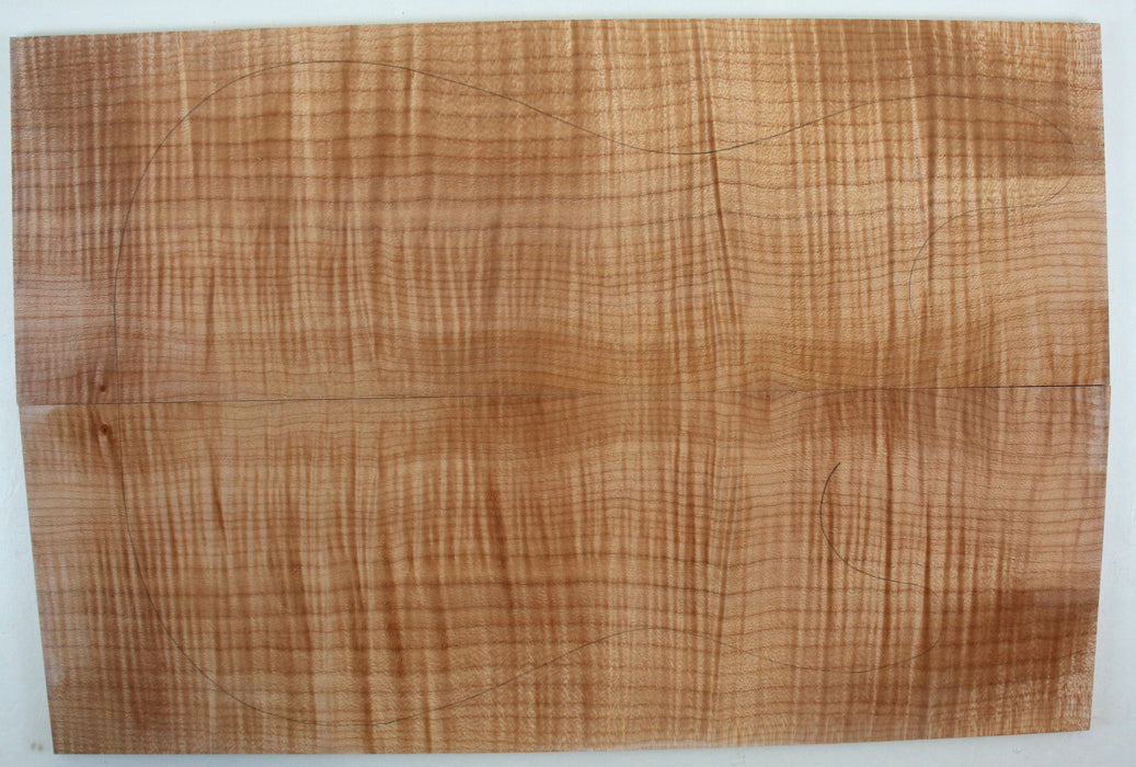 Maple Flame Guitar Set, 3A Very Highly Figured, 7mm (0.3") Thick - Stock #42638