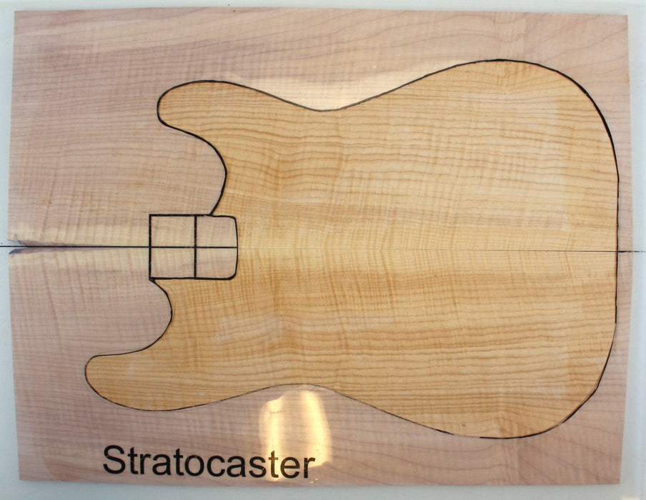 Maple Flame Guitar Set, 3A Highly Figured, 6.5mm (0.26") Thick - Stock #42636