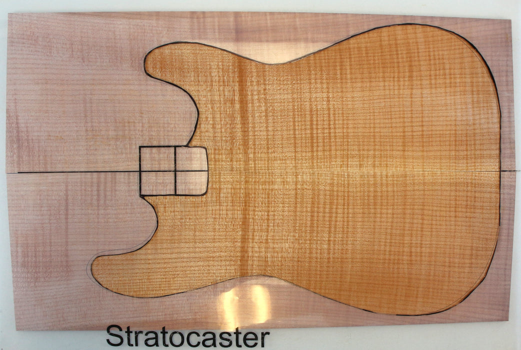 Maple Flame Guitar Set, 3A Very Highly Figured, 6.7mm (0.26") Thick - Stock #42635