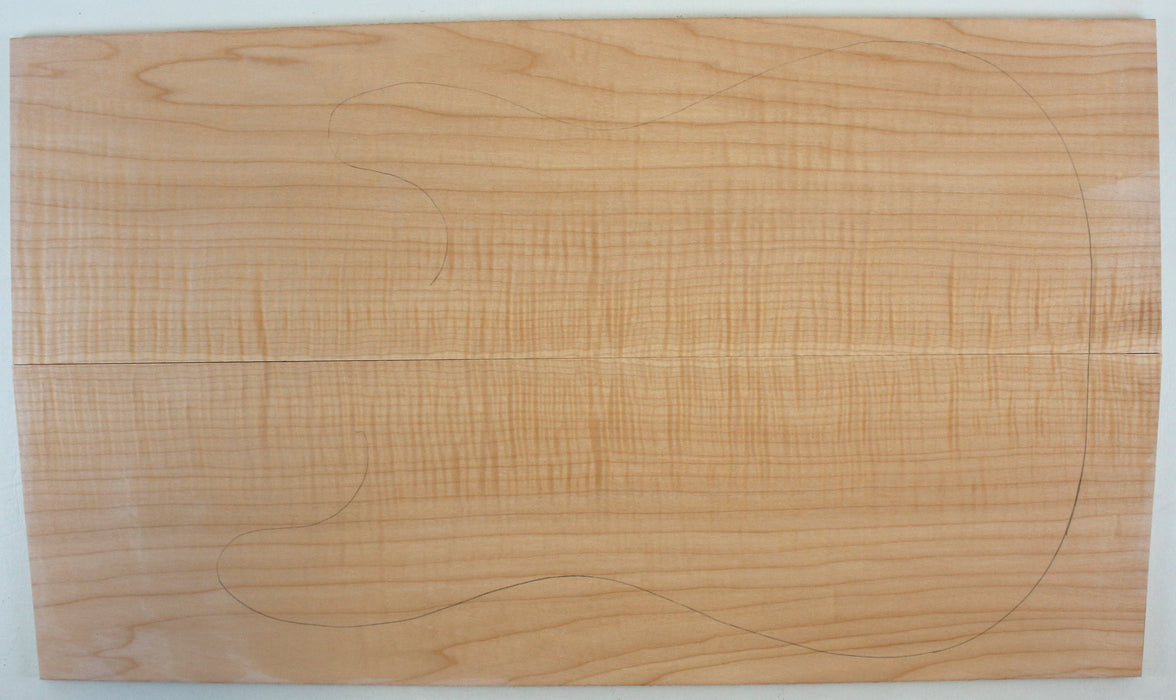 Maple Flame Guitar Set, 3A Figured, 7.2mm (0.28") Thick - Stock #42634