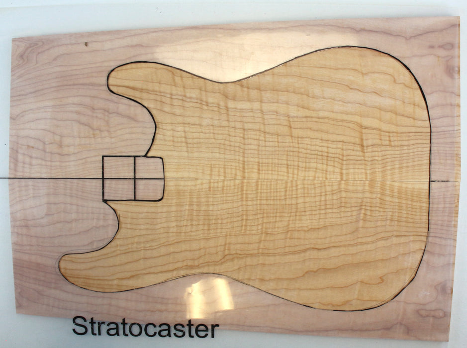 Maple Flame Guitar Set, 3A+ Highly Figured, 7.1mm (0.3") Thick - Stock #42647