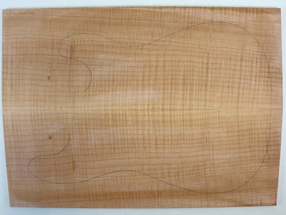 Maple Flame Guitar Set, 2A+ Highly Figured, 6.6mm (0.3") Thick - Stock #42646