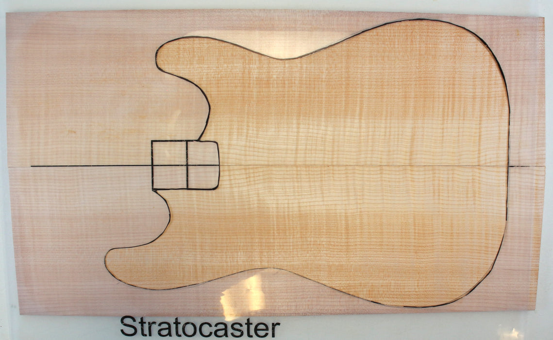 Maple Flame Guitar Set, 3A+ Highly Figured, 7.8mm (0.3") Thick - Stock #42645