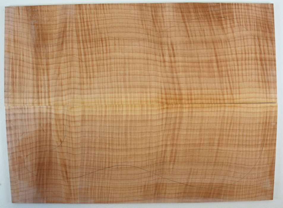 Maple Flame Guitar Set, 3A+ Very Highly Figured, 6.4mm (0.2") Thick - Stock #42644