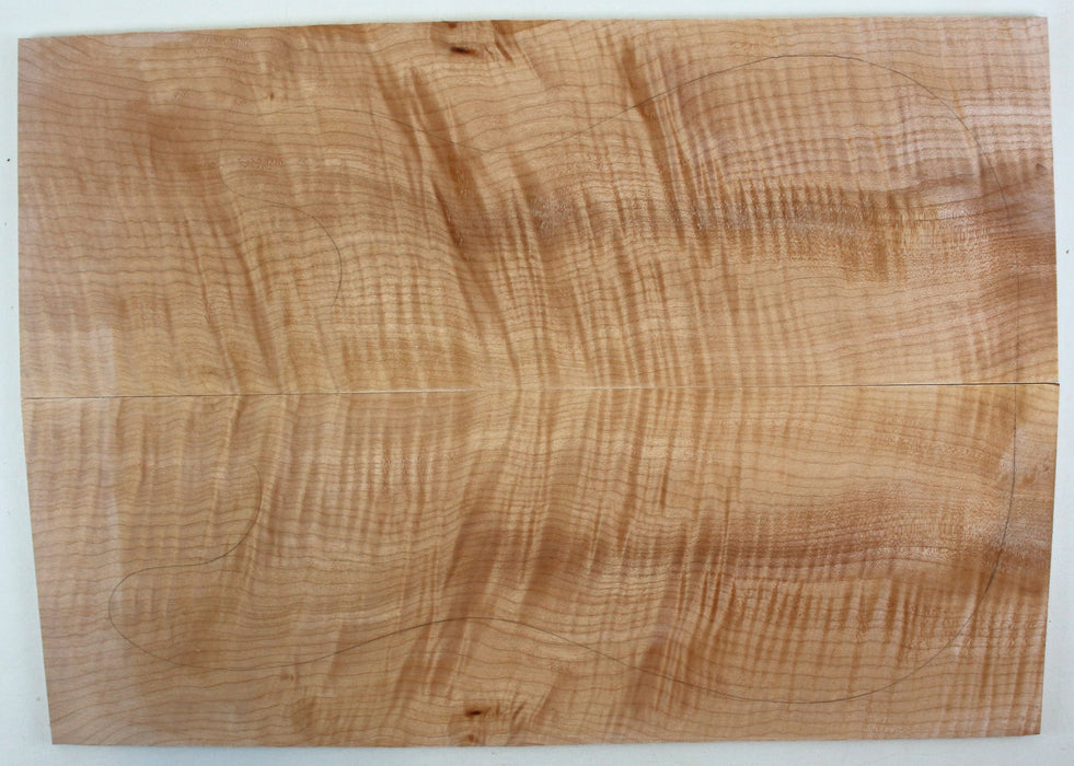 Maple Flame Guitar Set, 3A Very Highly Figured, 6.4mm (0.2") Thick - Stock #42643