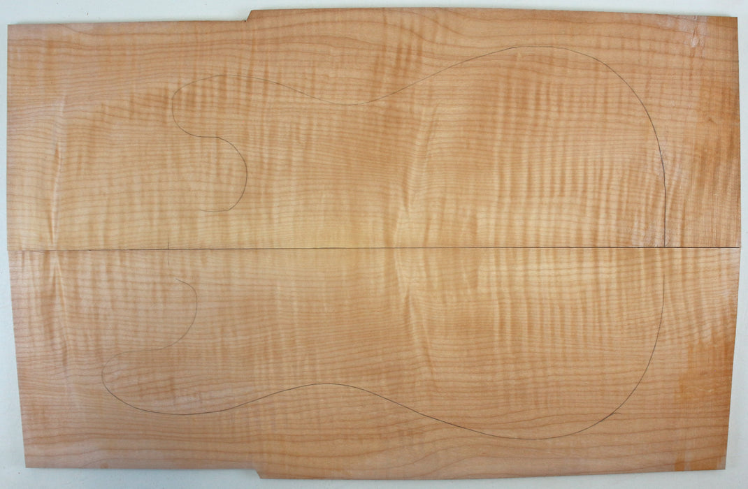 Maple Flame Guitar Set, 3A Highly Figured, 6.7mm (0.3") Thick - Stock #42641