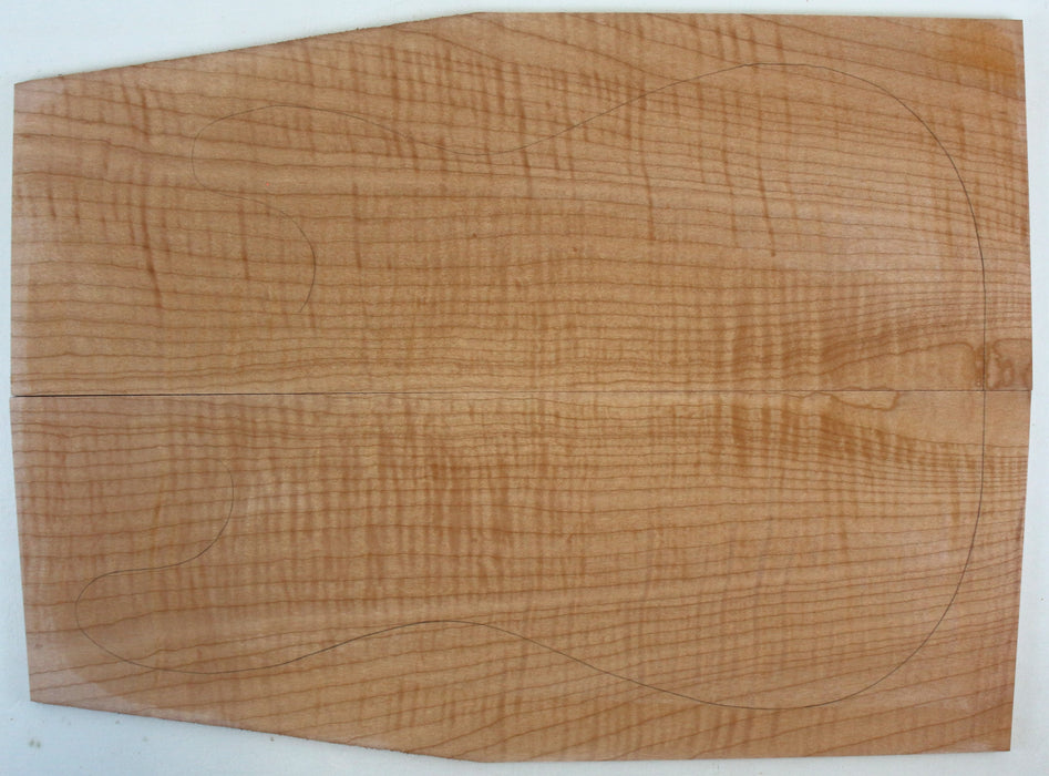 Maple Flame Guitar Set, 3A+ Highly Figured, 6.7mm (0.3") Thick - Stock #42640