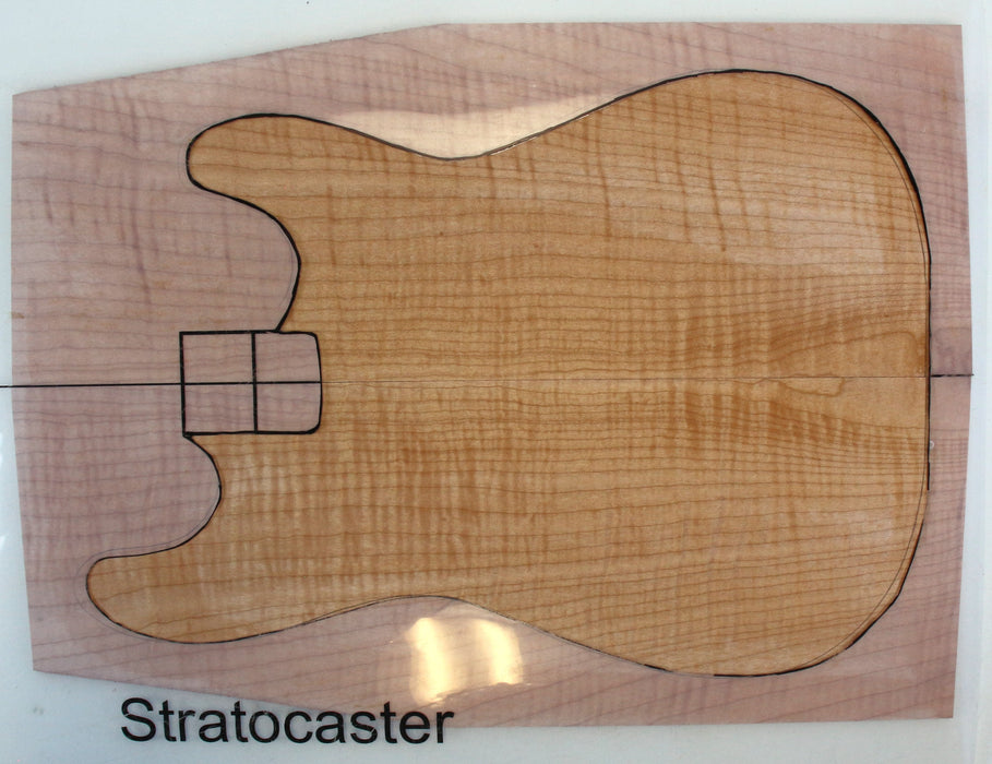 Maple Flame Guitar Set, 3A+ Highly Figured, 6.7mm (0.3") Thick - Stock #42640