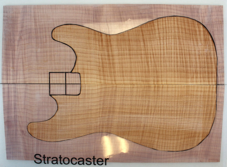 Maple Flame Guitar Set, 3A Very Highly Figured, 6.5mm (0.3") Thick - Stock #42654