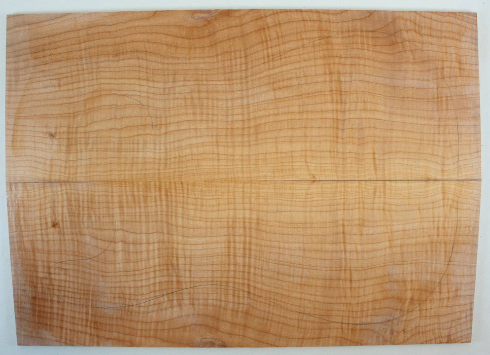 Maple Flame Guitar Set, 3A Highly Figured, 6.7mm (0.3") Thick - Stock #42652