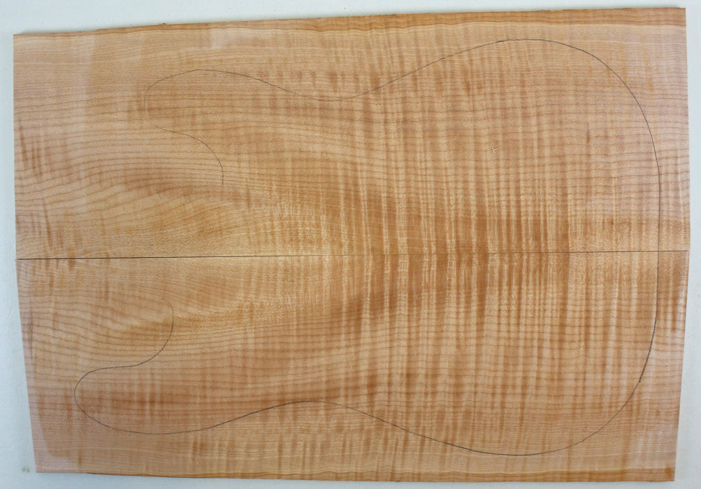 Maple Flame Guitar Set, 3A+ Very Highly Figured, 6.6mm (0.3") Thick - Stock #42649