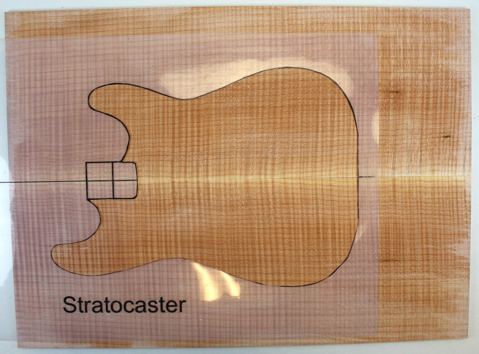 Maple Flame XL Guitar Set, 5A Exceptionally Figured, 6.4mm (.25") Thick - Stock #42625