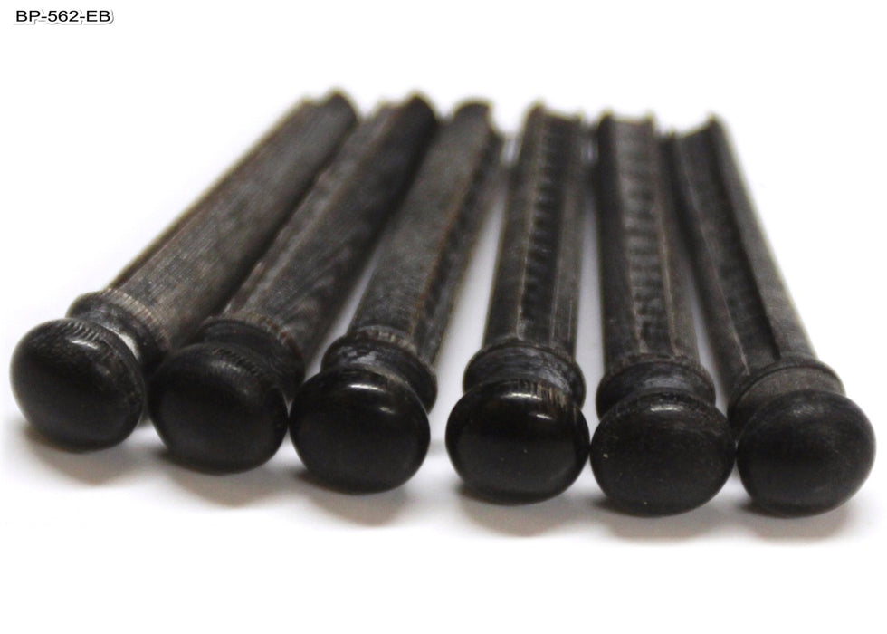 6 Ebony Bridge Pins (slotted)