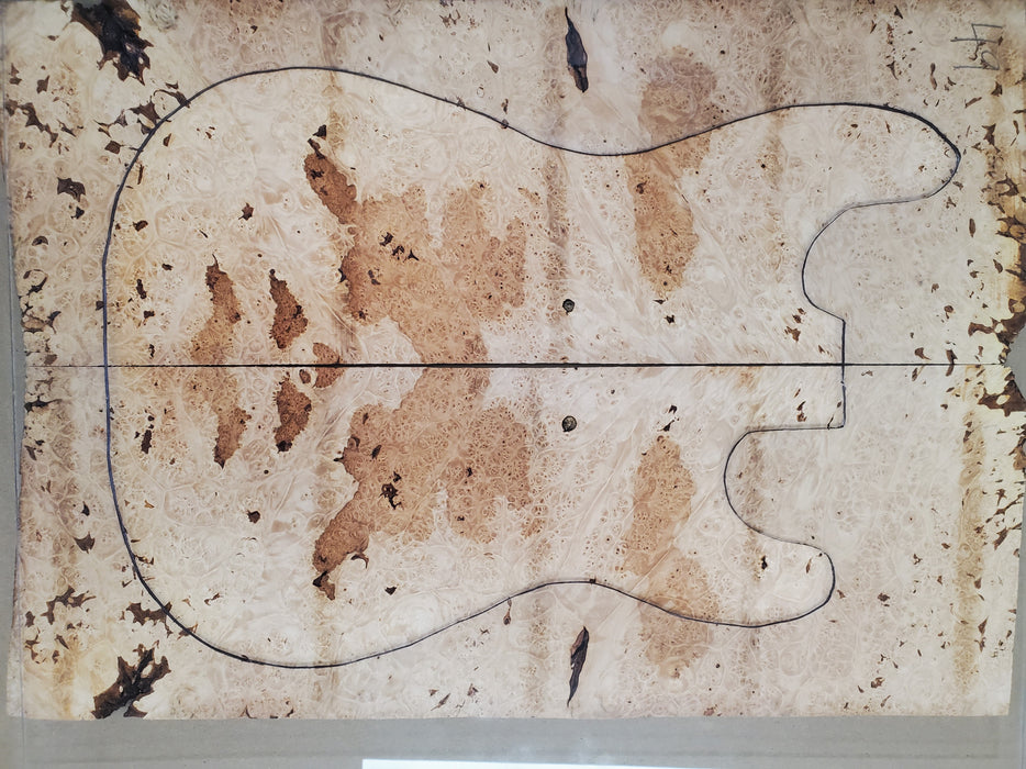 Maple Burl Guitar set, 0.35" thick (+3A FIGURED) - Stock# 2-8921B