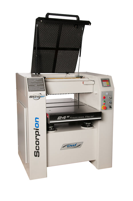 Scorpion 25" Vari-Speed 10 HP Helical Thickness Planer