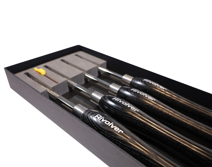 Rivolver 4 Piece Carbide Turning Tool Set w/12.5" Handle