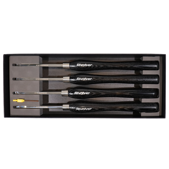 Rivolver 4 Piece Carbide Turning Tool Set w/12.5" Handle