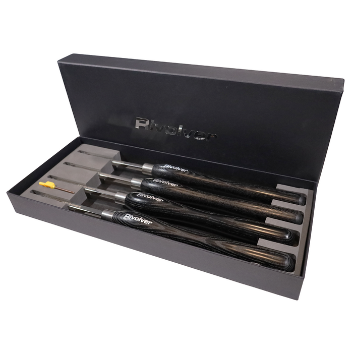 Rivolver 4 Piece Carbide Turning Tool Set w/12.5" Handle