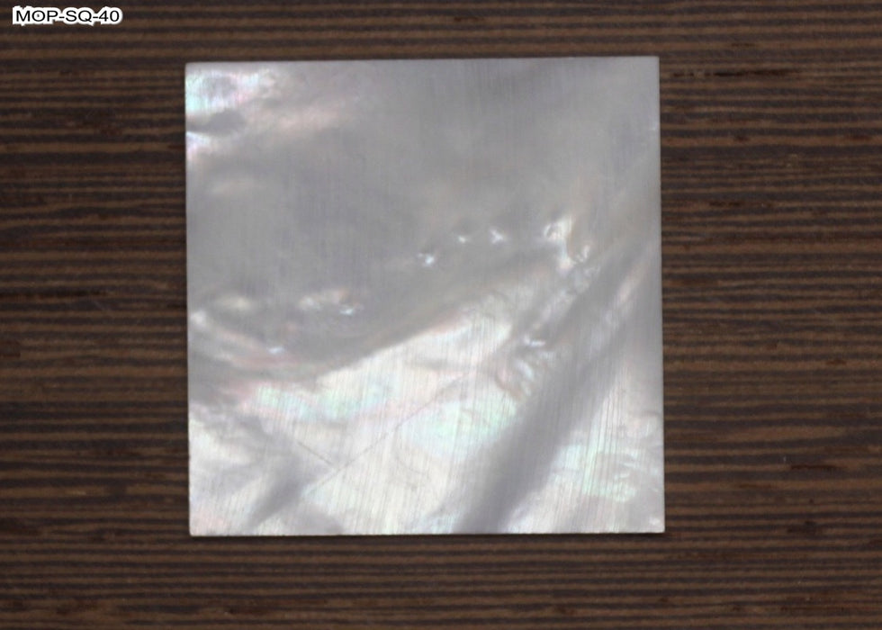 Mother of Pearl Square Piece - White 1.5 x 40 x 40mm