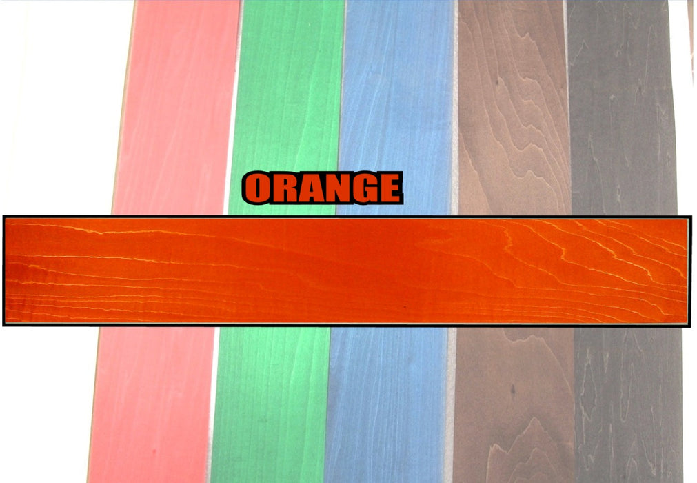 Pressure Dyed Veneer, 0.5mm x 100mm x 850mm - Orange