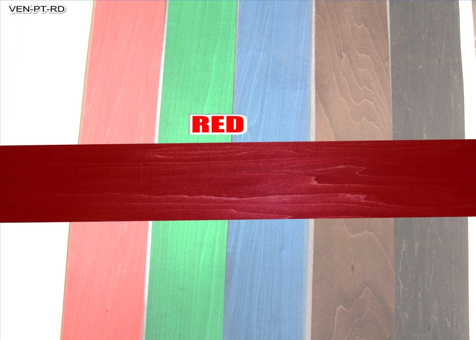 Pressure Dyed Veneer, 0.5mm x 100mm x 850mm - Red