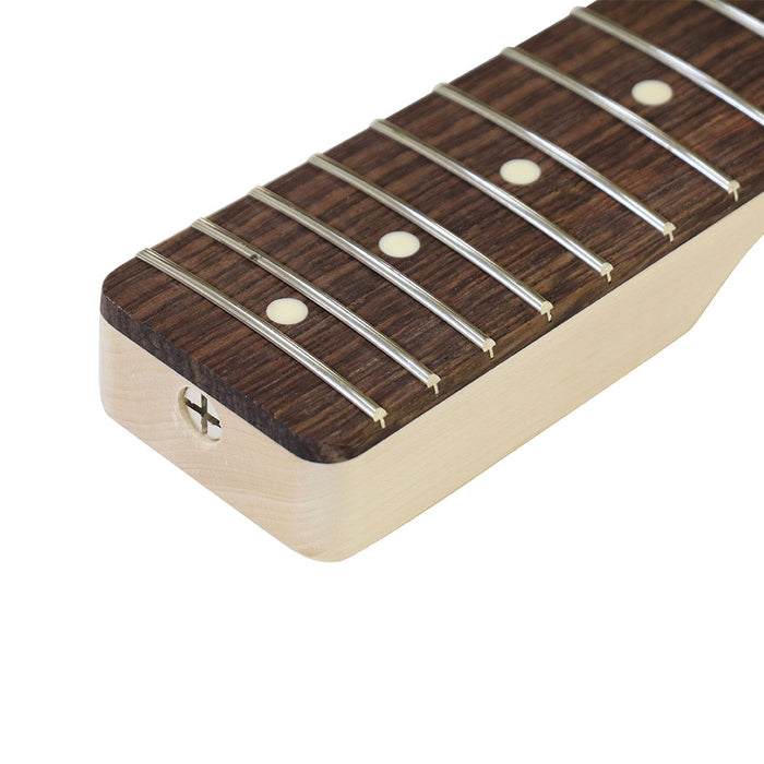 Rock Maple Guitar Neck, Rosewood Fingerboard, 21 Fret Strat - Sanded, shaped, inlaid, fretted