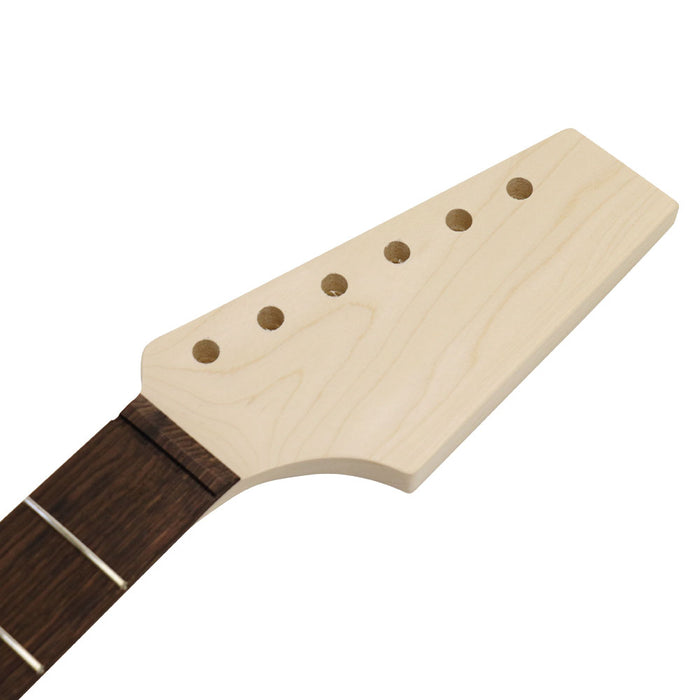 Rock Maple Guitar Neck, Rosewood Fingerboard, 21 Fret Strat - Sanded, shaped, inlaid, fretted